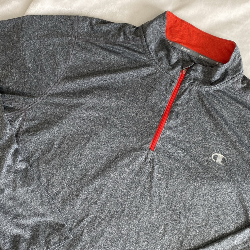 Champion grey heather sweatshirt with mesh panels - Picture 3 of 17
